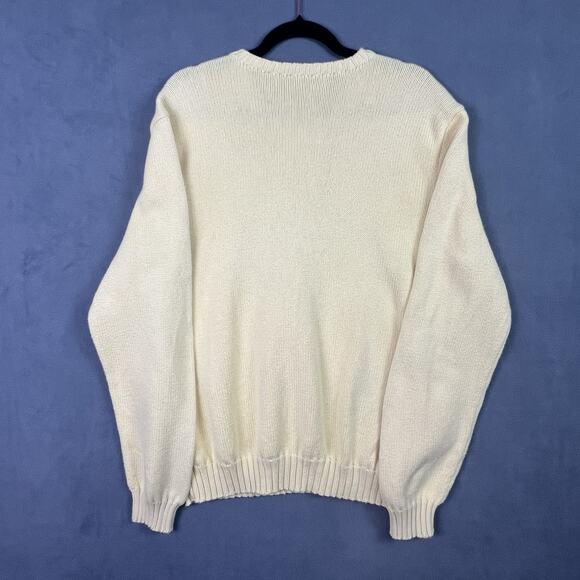 Polo Ralph Lauren Sweater Men’s Sz XL Pale Yellow Knit Cotton 90s Preppy VTG - Picture 3 of 6